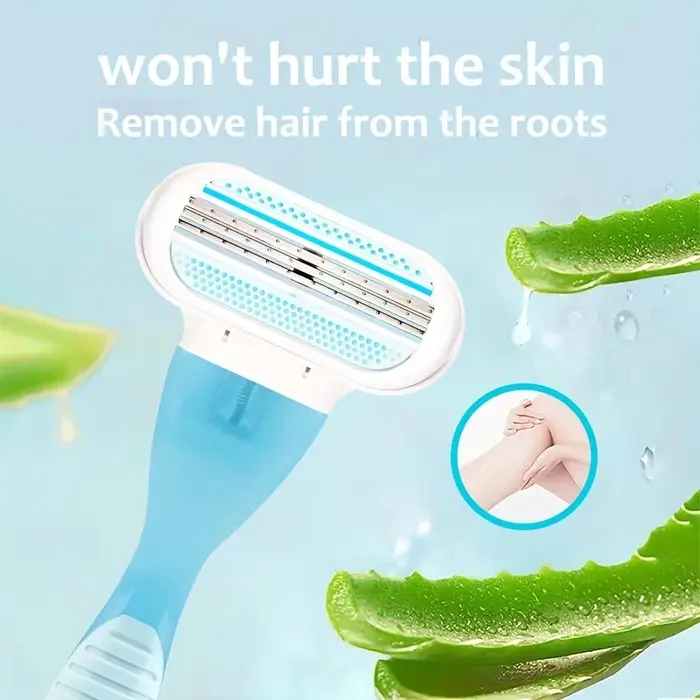 Nouveau rasoir de sécurité pour femmes, lames de rasage manuelles en acier inoxydable à 3 couches, pour la barbe, les poils du corps, le bikini, les aisselles, les cuisses