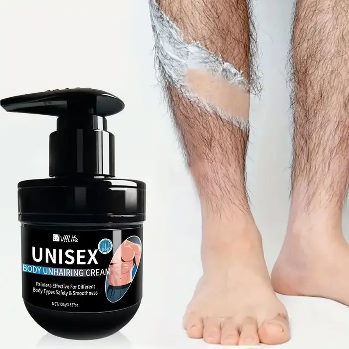 Vliife crème d'épilation pour hommes nourrissante indolore Non irritante inhibiteur de croissance lisse Portable Lotion
