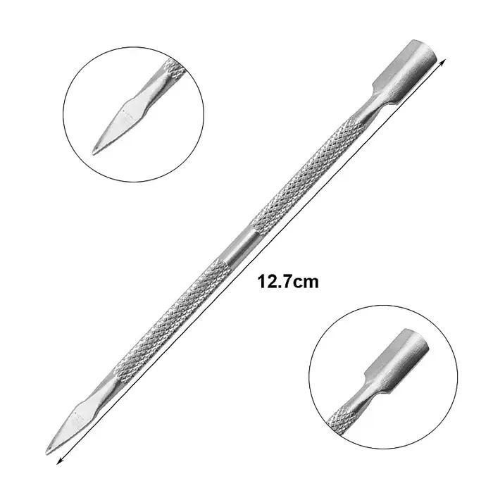 1Pcs En Acier Inoxydable Double Tête Cuticule Pusher Manucure Outils pour Ongles Vernis Colle