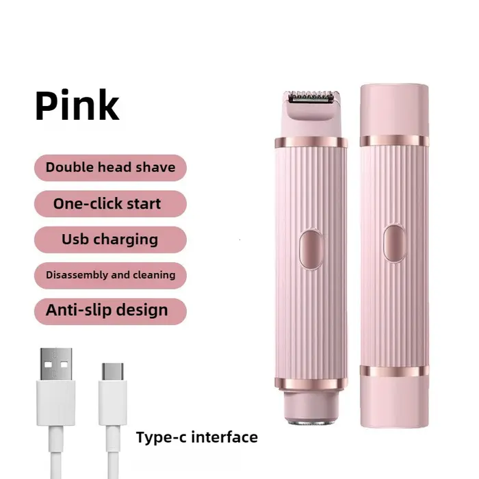 Rasoir électrique pour femmes, rasoir étanche pour cheveux humides et secs, Double tête 2 en 1, doub