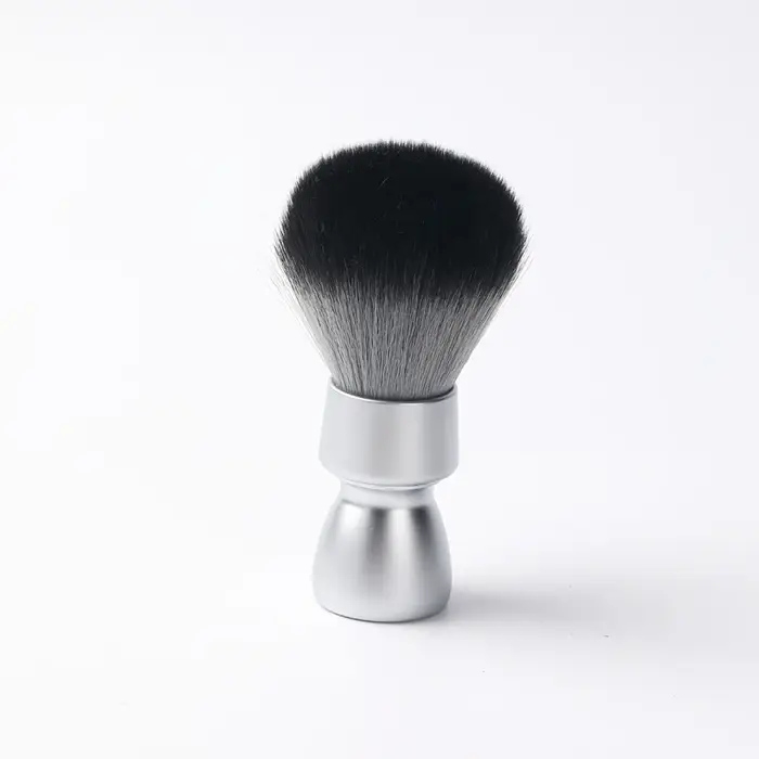 YAQI – brosse de rasage pour hommes, poils synthétiques, poignée en métal lourd, loup en bois, nœud 