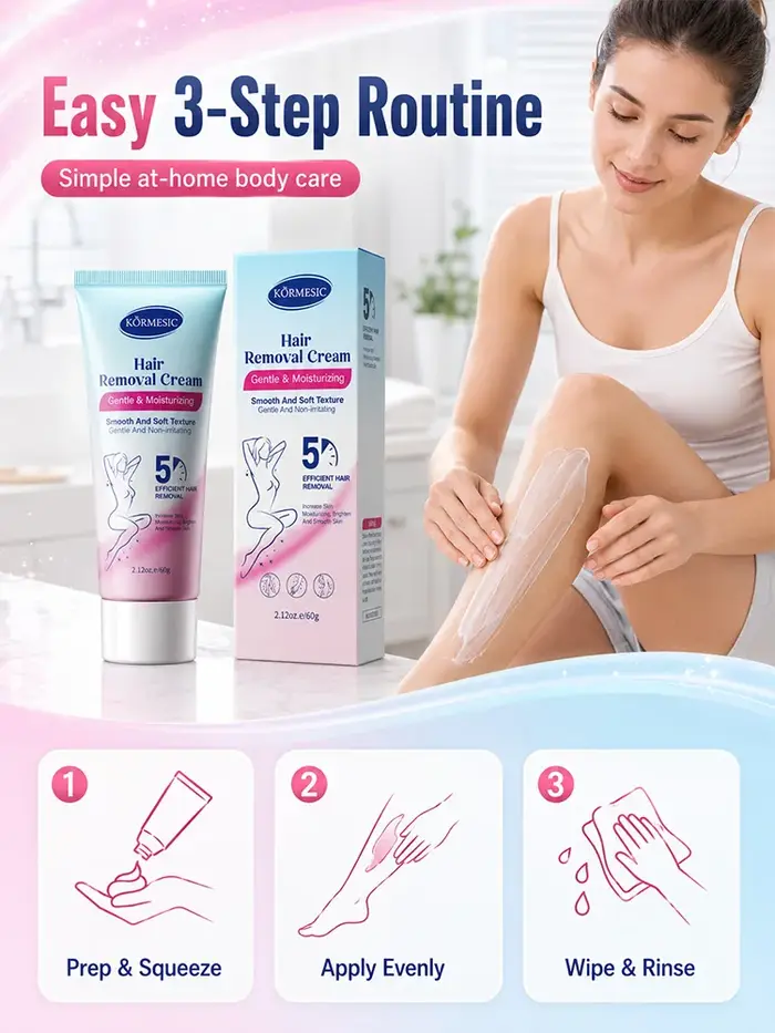 Crème dépilatoire pour le corps, crème dépilatoire douce, hydratante, pour une peau lisse, soin pour femmes et hommes, jambes, bras, aisselles, usage quotidien.