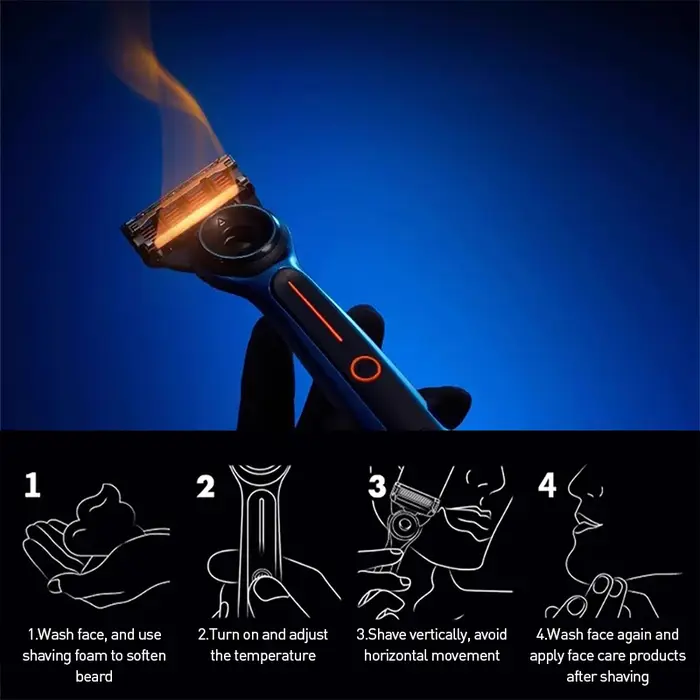 Gillette Labs rasoir chauffant édition limitée Modes de température double 5 lames Nanotech tête FlexDisc