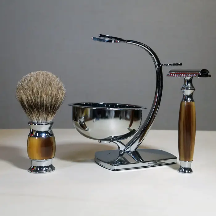 IRAZOR – Kit de rasoir classique à Double bords pour hommes, lame de rechange, rasoir manuel, bol de