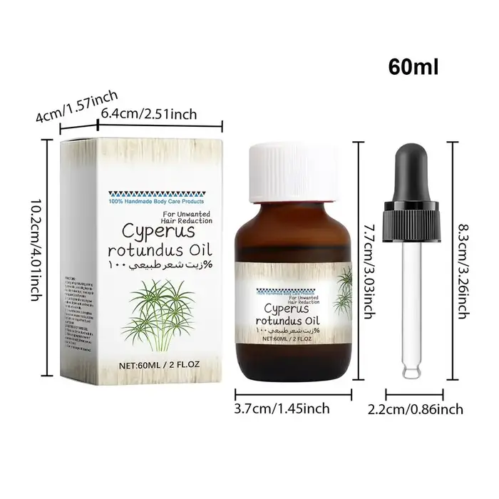 60ml Cyperus Rotundus huile corps épilateur huile pour aisselles jambes bras inhibiteur de croissanc
