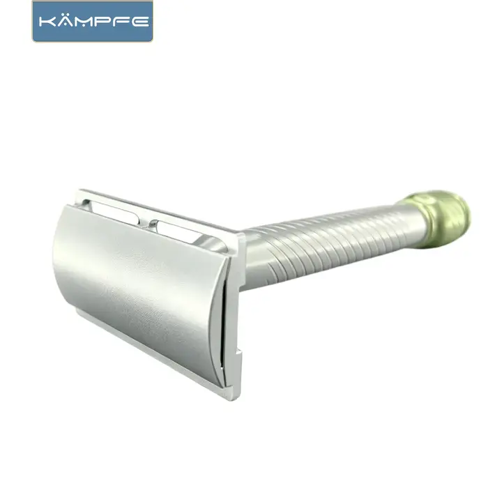Rasoir de sécurité manuel traditionnel à double tranchant KAMPFE en aluminium CNC pour rasage humide