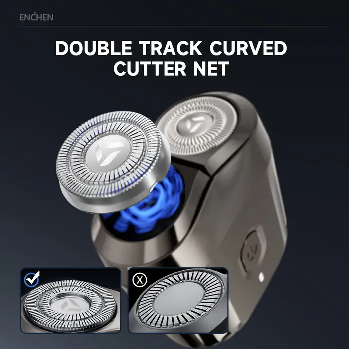 ENCHEN Mini 6 rasoir électrique avec têtes flexibles à 2 directions charge de Type C 100% tête de coupe magnétique étanche facile à nettoyer