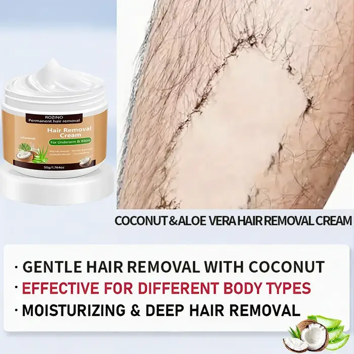 Crème dépilatoire semi-permanente à la noix de coco 50G/100G/150G, à utiliser une seule fois, pour une douceur longue durée pendant 6 mois, épilation rafraîchissante et rapide, crème dépilatoire pour