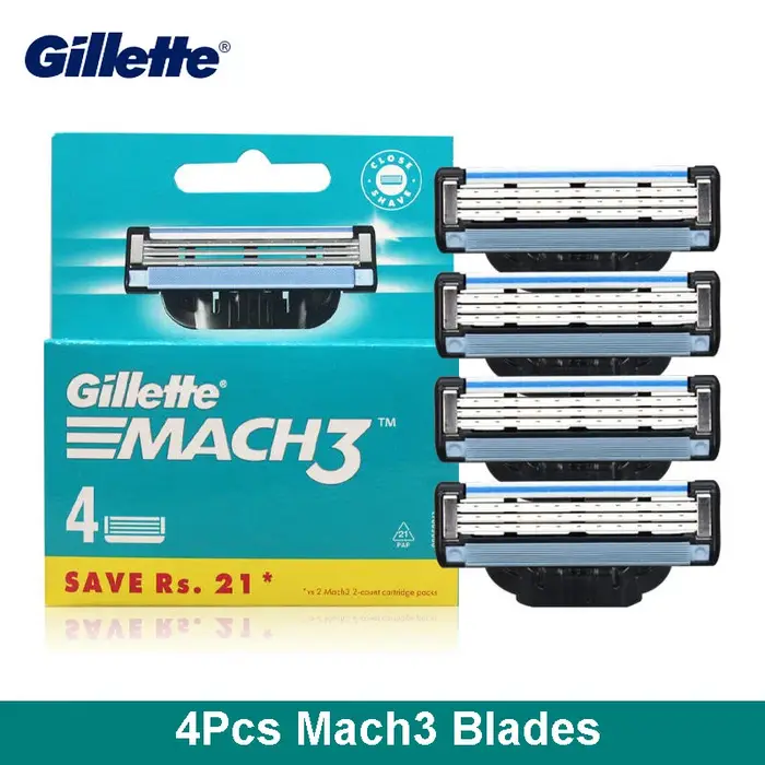 Original Gillette Mach 3 lames de rasoir Manul rasoir droit pour hommes visage soins des cheveux ras