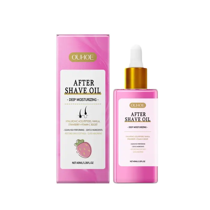 Huile après-rasage à la fraise, apaisante, hydratante, lissante, douce, nourrissante pour la peau, s