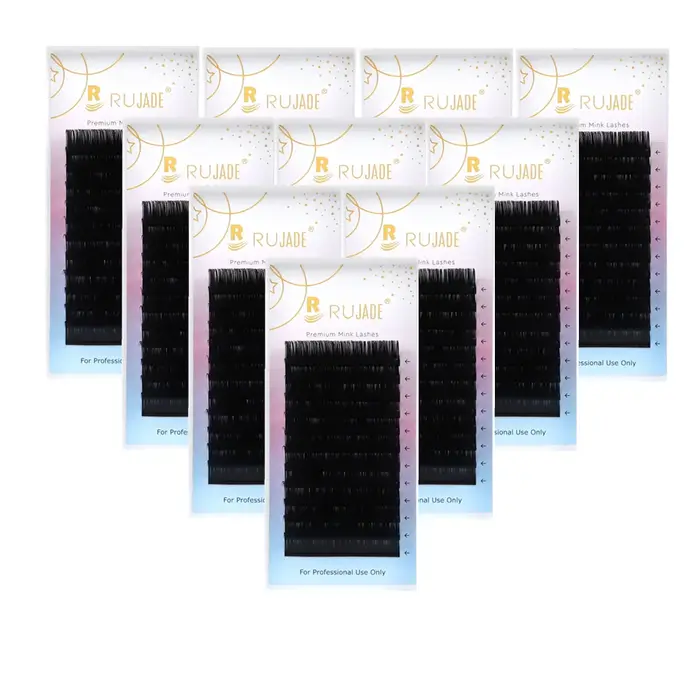 Rujade 10 plateaux / lot extensions de cils personnels faux vison russe rouleau