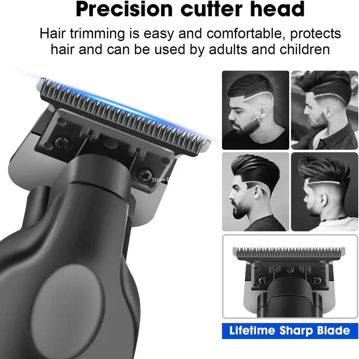 Kemei 2293 professionnel hommes tondeuse à barbe zéro écart sans fil