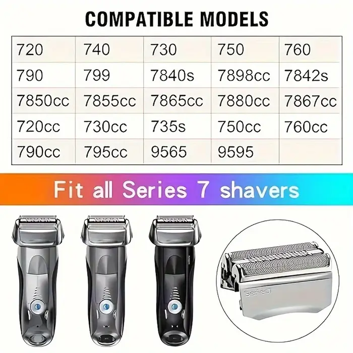 Remplacement de rasage de barbe électrique pour lame de rasoir Braun série 7 70S 790cc 720 720s 740 tête