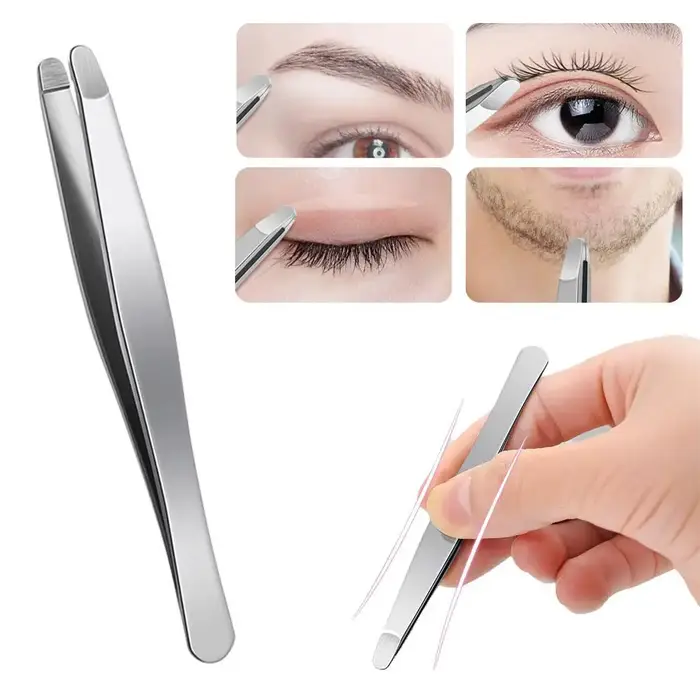 Pince à épiler professionnelle de précision en acier inoxydable pour sourcils et poils du visage