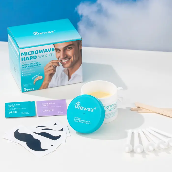 Ensemble de cire dépilatoire pour hommes, 36 pièces, chauffage au micro-ondes, accessoires complets pratiques pour l'épilation des oreilles, du nez et des doigts