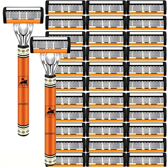 Ensemble de rasoir de sécurité à 6 couches pour hommes, rasoir tranchant en acier inoxydable de haut