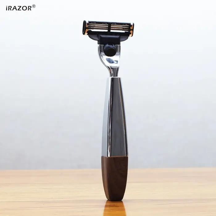 IRAZOR Kit de rasage humide professionnel pour hommes Mach 3 rasoir blaireau brosse à cheveux support