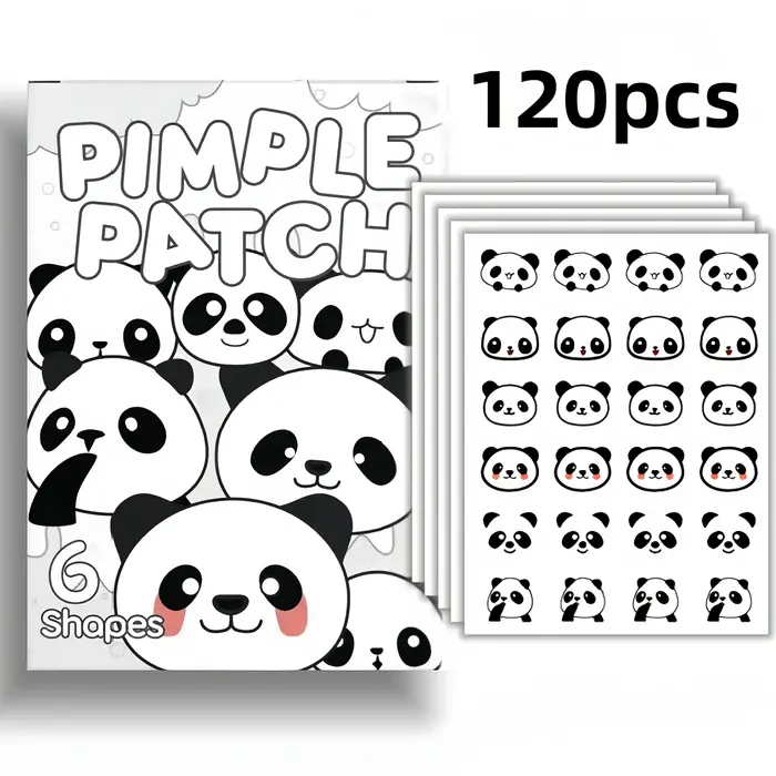 120 patchs cutanés hypoallergéniques, imperméables et sans alcool, motif panda adorable, parfaits po