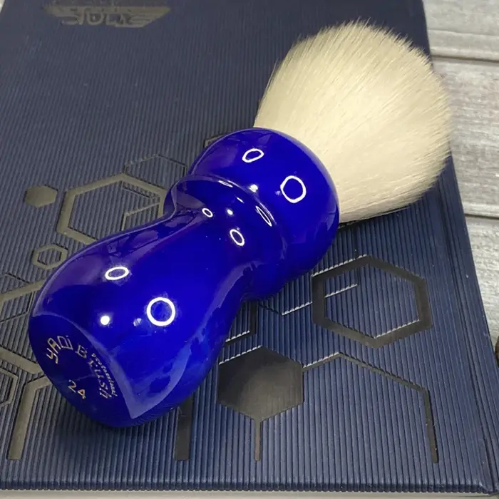Yaqi – brosse à barbe pour hommes, manche bleu ciel arctique, 24mm