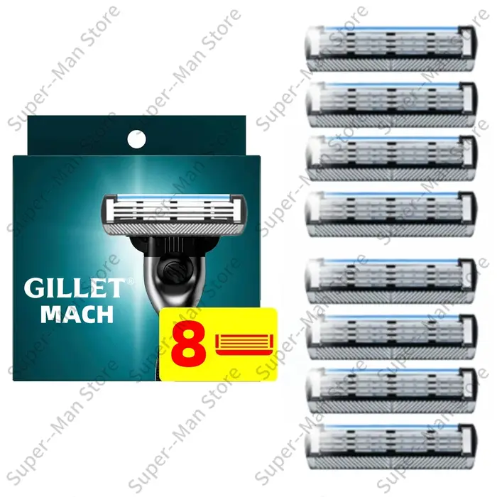 Rasoir de Précision Mach3 pour Hommes, Lames de Rechange, pour Peaux Sensibles, Tête Pivotante