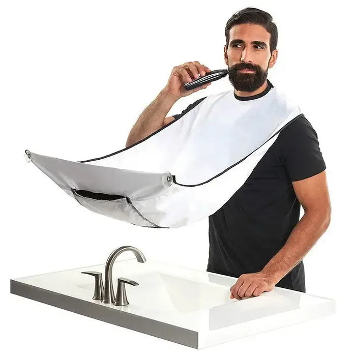 Tablier de rasage pour homme, 1 pièce, créatif, miroir mural, aspiration, coupe de cheveux, rond, ca