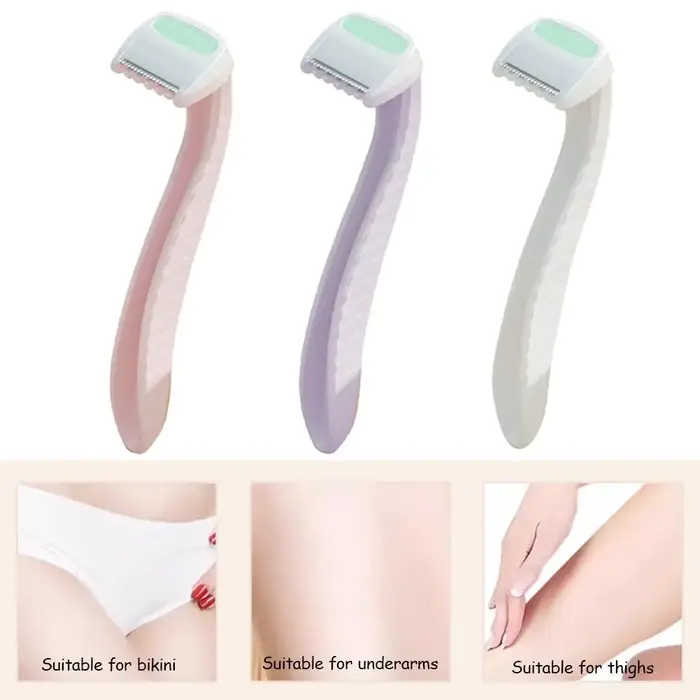 Pack de 3 femmes Bikini ligne rasoirs rasoir épilation pubienne beauté type T pour corps bras jambe cheveux