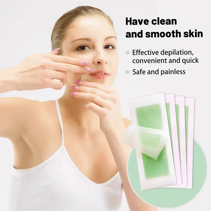 12/24 pièces bandes de cire pour les lèvres du visage pour le visage menton lèvre supérieure mâchoir