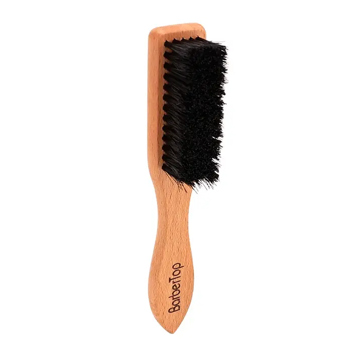 Barbertop hommes brosse à barbe manche en bois brosse de nettoyage de cheveux doux cheveux cassés en