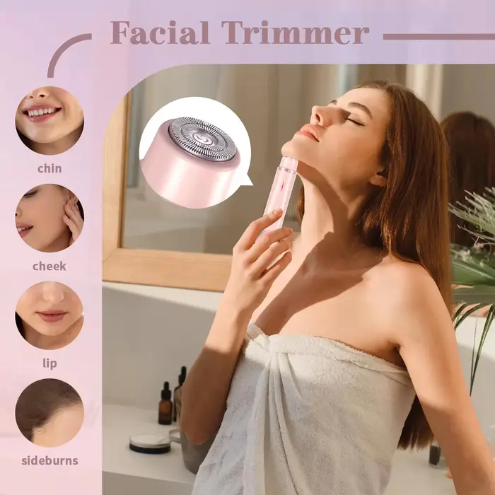 Épilateur corporel et tondeuse faciale 2-en-1 portable 2026 pour femme