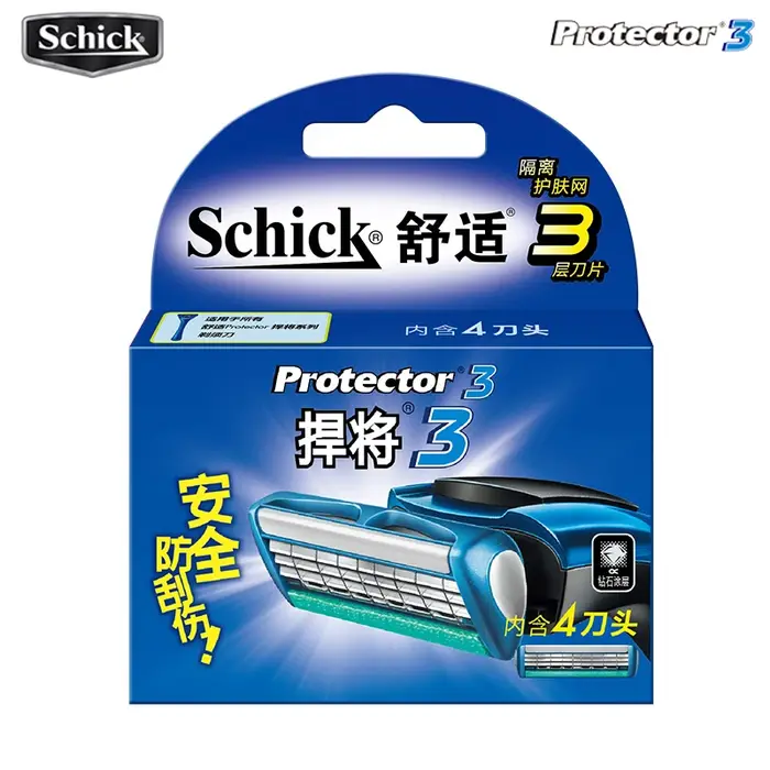 4 lames lames de sécurité Original nouveau Schick protecteur 3d diamant lame Pack hommes rasage rasoir remplacement en Stock