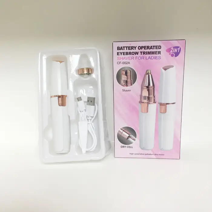 Portable 2 en 1 épilateur électrique rasoir de sourcils corps des femmes épilateur de lèvres du visa