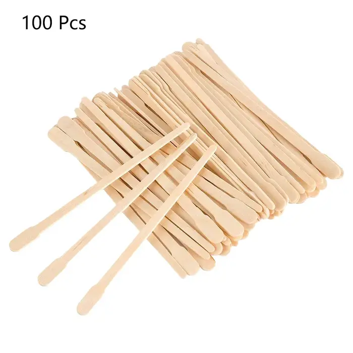 Bâtons d'épilation pour le corps, 100 pièces, bâtons de cire pour sourcils, spatules à épiler en boi