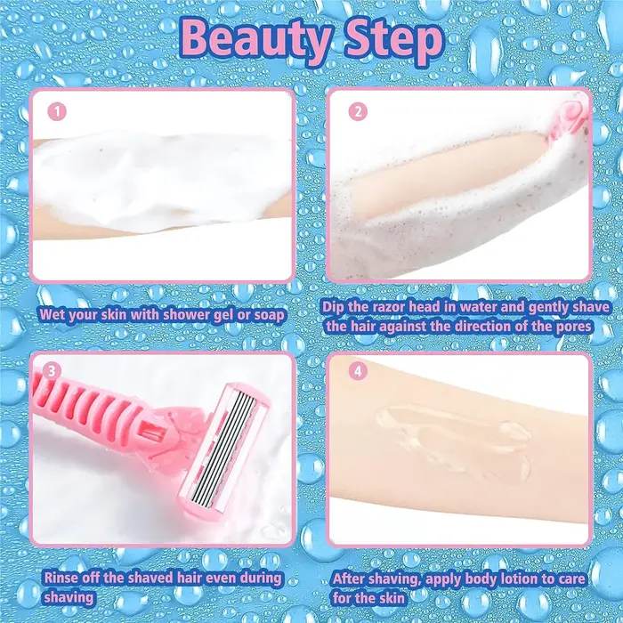 Rasoir pour femmes lame à 6 couches jambe cheveux aisselles couteau de rasage lames à 6