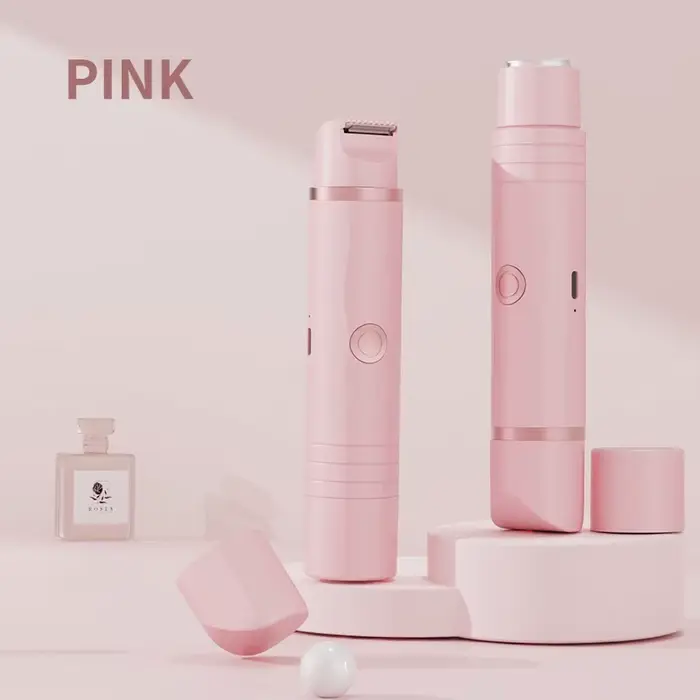 Rasoir électrique 2-en-1 pour femme - appareil d'épilation pour le bikini, les sourcils, le visage, 