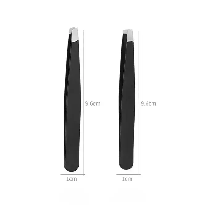 Pince à sourcils noire en acier inoxydable