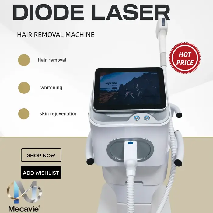 Promotion 2026 : Appareil d'épilation laser diode Soprano Ice Titanium 4000W avec 4 longueurs d'onde