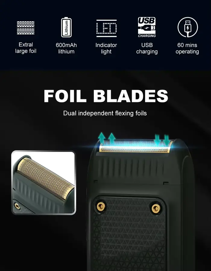 VgazV-353-Rasoir Professionnel Électrique Rasage Machine Portable Barbe Tondeuse Rechargeable Rasoir Mini