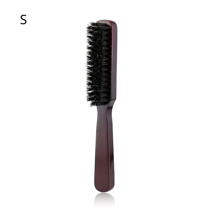 Brosse à barbe pour hommes, manche en bois, poils de sanglier, brosse de nettoyage de moustache, coi