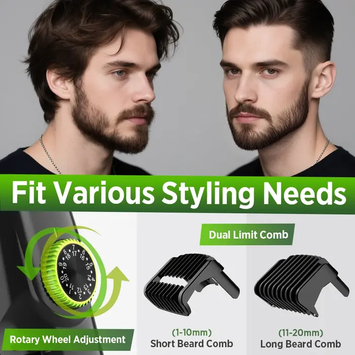Tondeuse à barbe électrique sans fil pour hommes