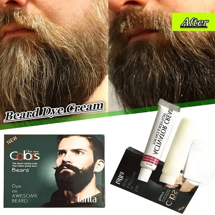 Crème Teinte Noire pour Barbe pour Homme