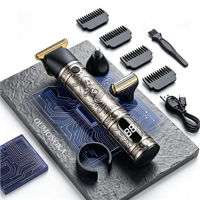 Tondeuse à cheveux électrique sans fil vintage, portable, rechargeable par USB, machine de coupe de cheveux professionnelle pour barbiers.