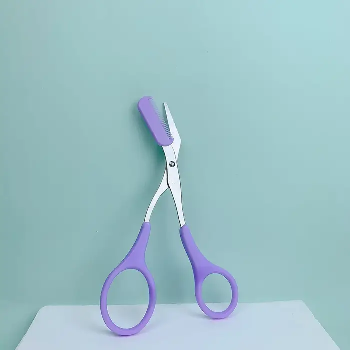 Ciseaux de précision pour sourcils professionnels avec peigne intégré, en acier inoxydable, antidéra