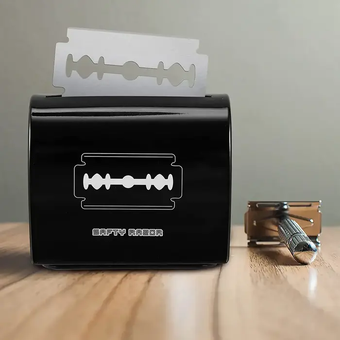 Mallette de Rangement pour Lame de Rasoir pour Homme, Coffre-fort pour Barbier
