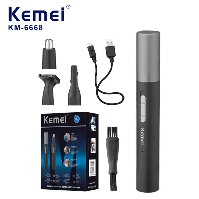 Kemei 6668 tout en un stylo nez tondeuse pour hommes femmes électrique tondeuse à barbe visage corps