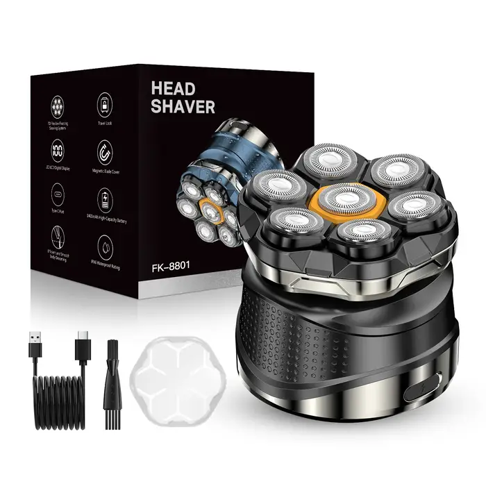 Rasoir électrique pour hommes chauve 7D rasoir magnétique tondeuse à cheveux rasoirs rechargeables p