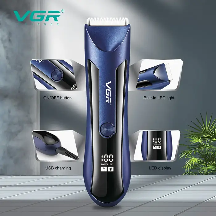 VGR 951 tondeuse à cheveux corps aine Rechargeable boule rasoir/tondeuse hommes électrique pubien barbe