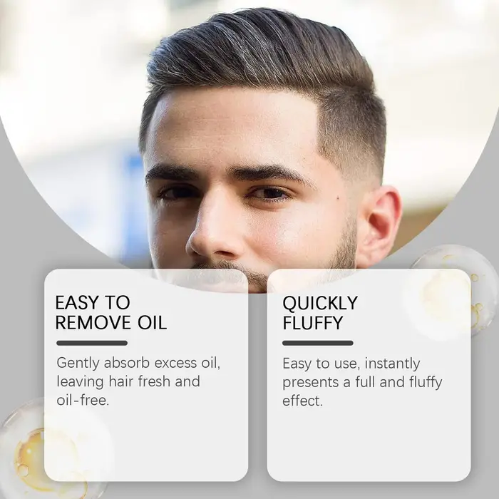 Poudre Volumisante Homme Fixation Forte Texturisante Contrôle Longue Durée de l'Huile Fini Mat Salon Coiffage Épaississant Volume et Douceur