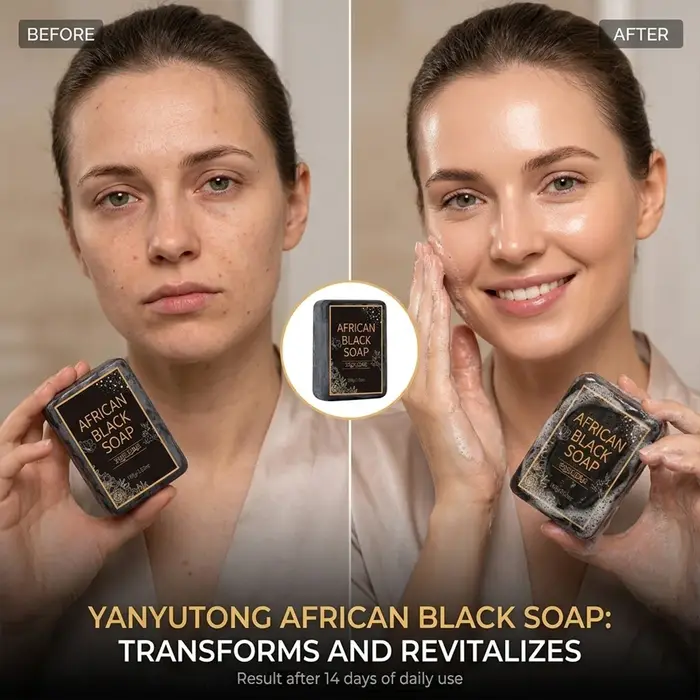 Savon noir africain, contient de l'huile de beurre de karité