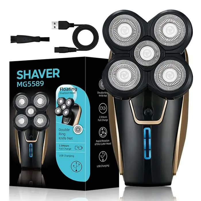 Tondeuse multifonctionnelle 5 en 1 pour hommes, pour la tête et la barbe, rechargeable par USB, expé