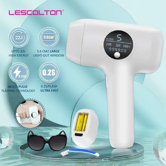 Lescolton-Épilateur laser à flash ultra rapide pour femme